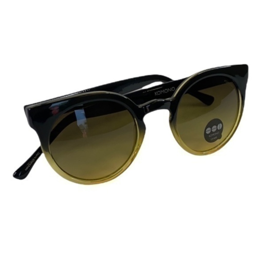 Komono Sunglasses 🕶 Lulu Black Yellow NEW Cat Eye - Picture 2 of 16